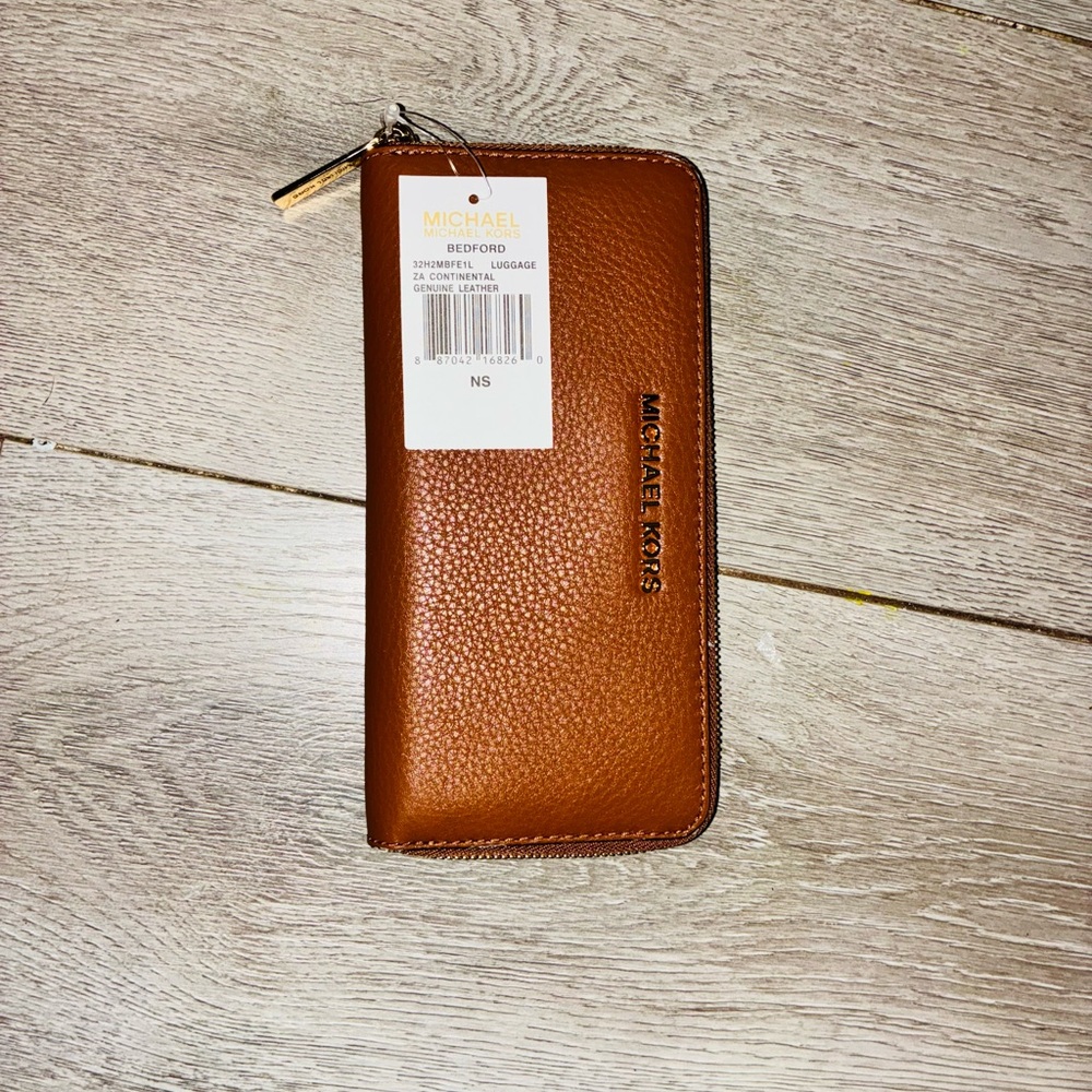Michael Kors Tan Zip-Around Wallet
